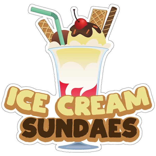 Signmission Ice Cream Sundaes Decal Concession Stand Food Truck Sticker, D-DC-16 Ice Cream Sundaes19 D-DC-16 Ice Cream Sundaes19 - main